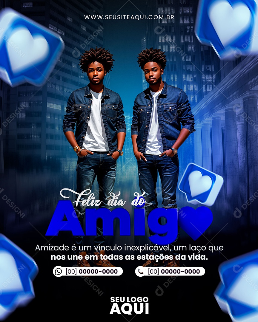 Estações Da Vida Feliz Dia Do Amigo Social Media PSD Editável