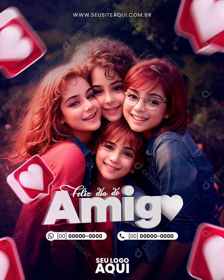Social Media Feliz Dia Do Amigo PSD Editável