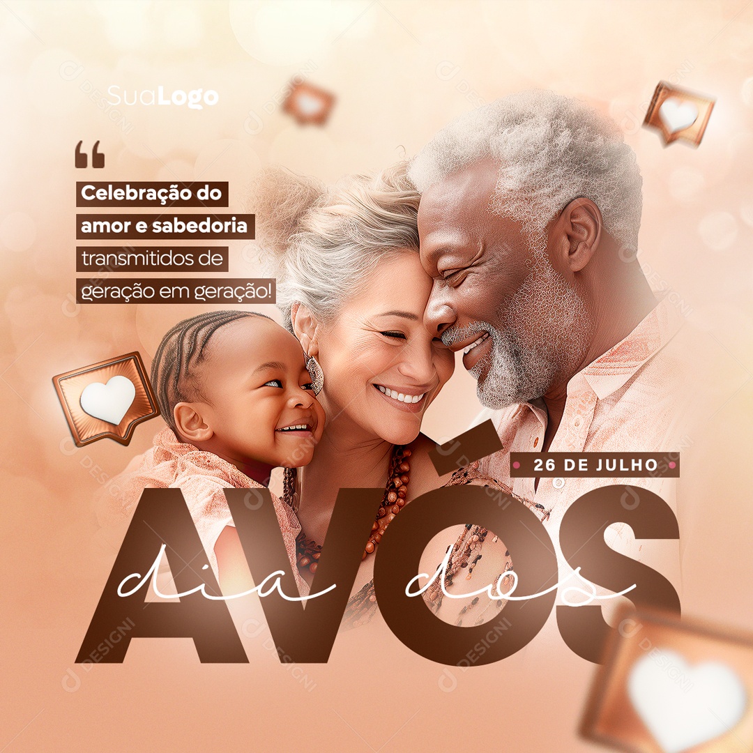 Dia Dos Avós A Doçura De Um Abraço Social Media PSD Editável
