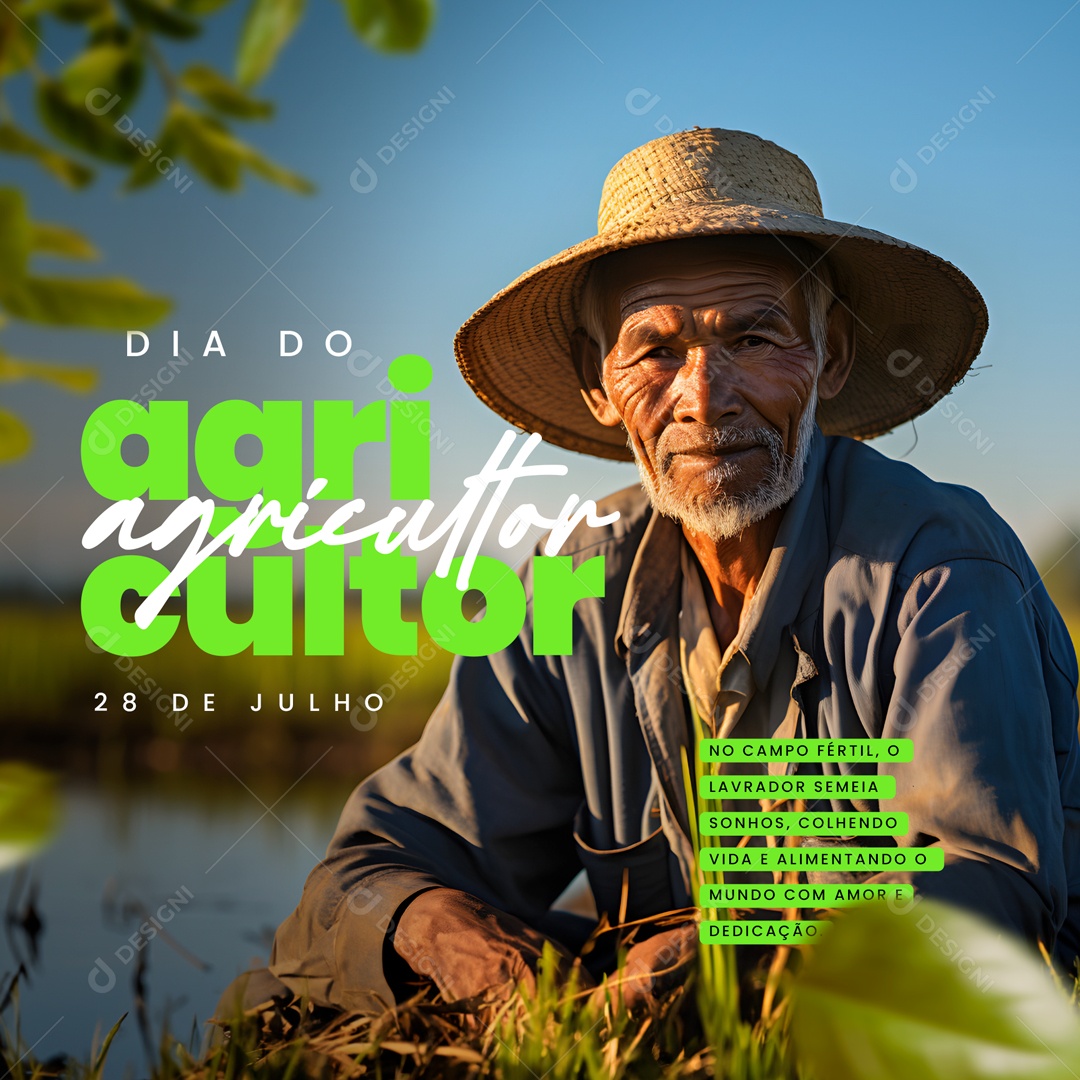 Dia do Agricultor 28 de Julho Social Media PSD Editável