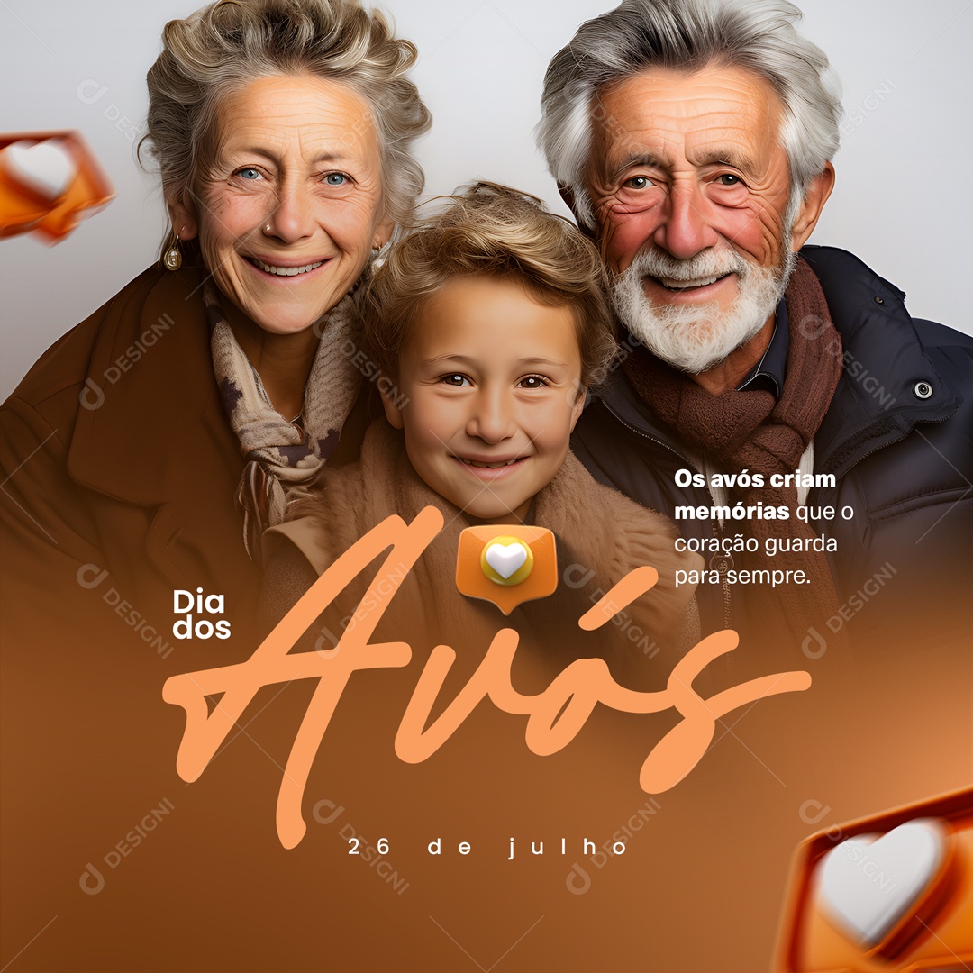 Dia dos Avós 26 de Julho Social Media PSD Editável
