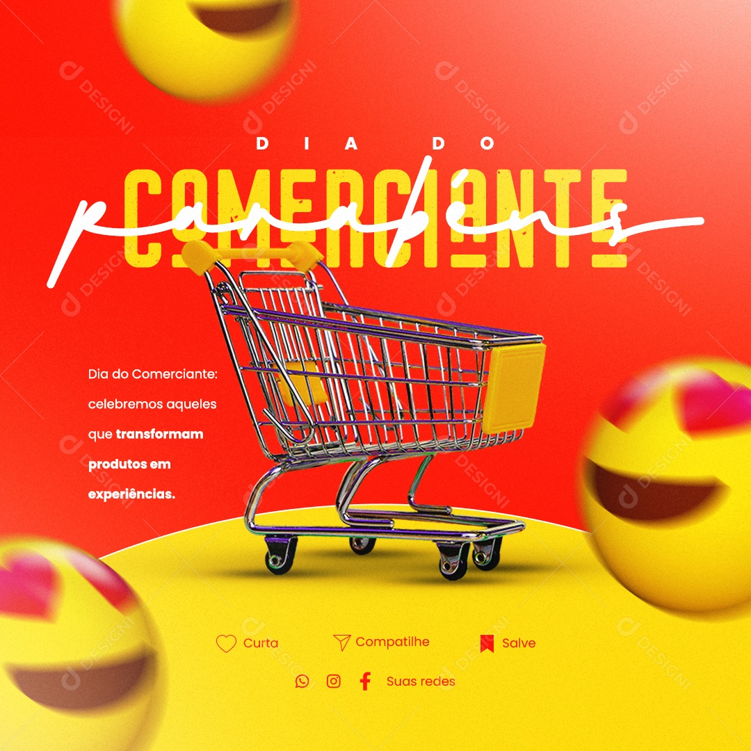 Dia Do Comerciante Celebremos Aqueles que Transformam Produtos em Experiências Social Media PSD Editável