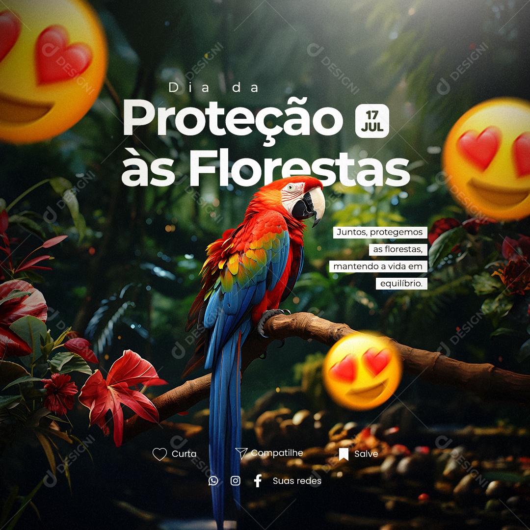 Dia Da Proteção Às Florestas Juntos Protegemos as Florestas Social Media PSD Editável