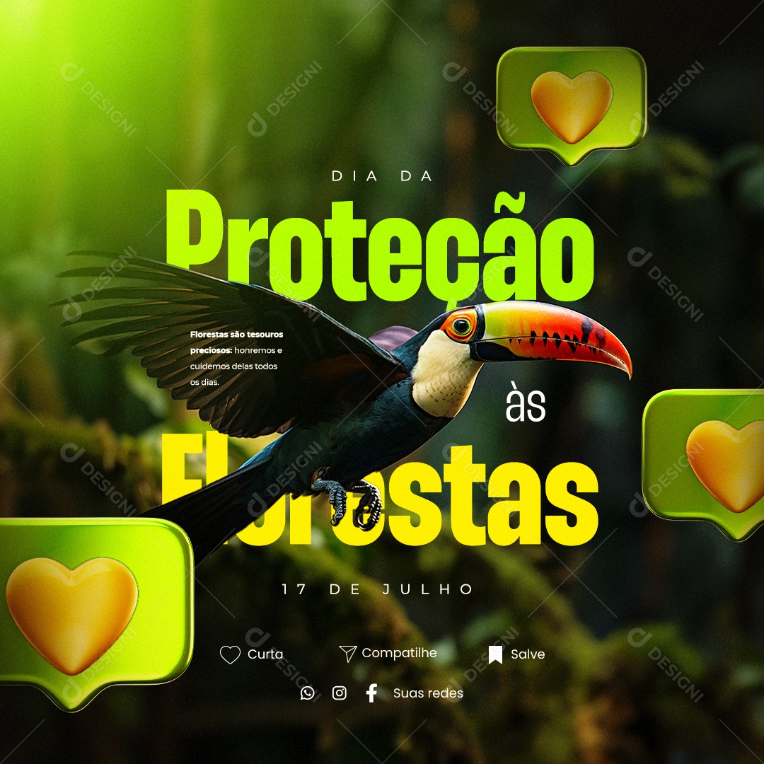 Dia Da Proteção Às Florestas 17 De Julho Social Media PSD Editável