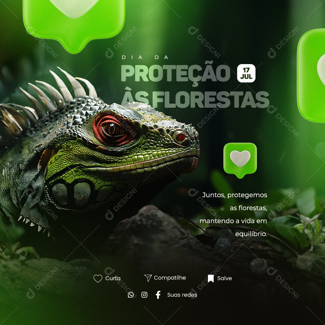 Dia Da Proteção Às Florestas Juntos Protegemos as Florestas Social Media PSD Editável