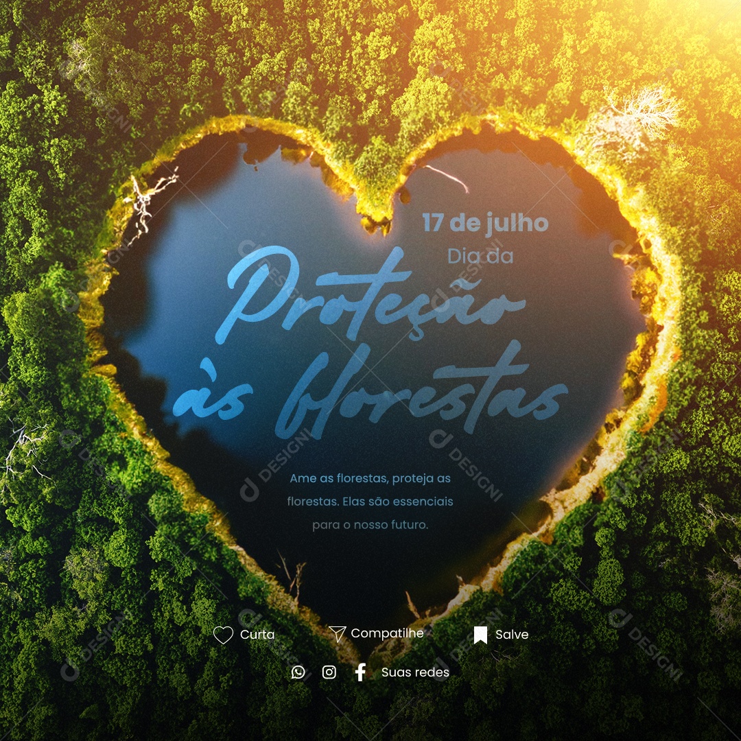 Dia Da Proteção Às Florestas Ame as Florestas Elas são Essenciais Social Media PSD Editável