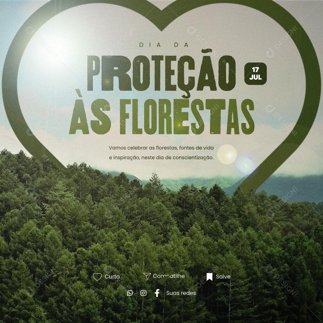 Dia Da Proteção Às Florestas Fontes de Vida e Inspiração Social Media PSD Editável
