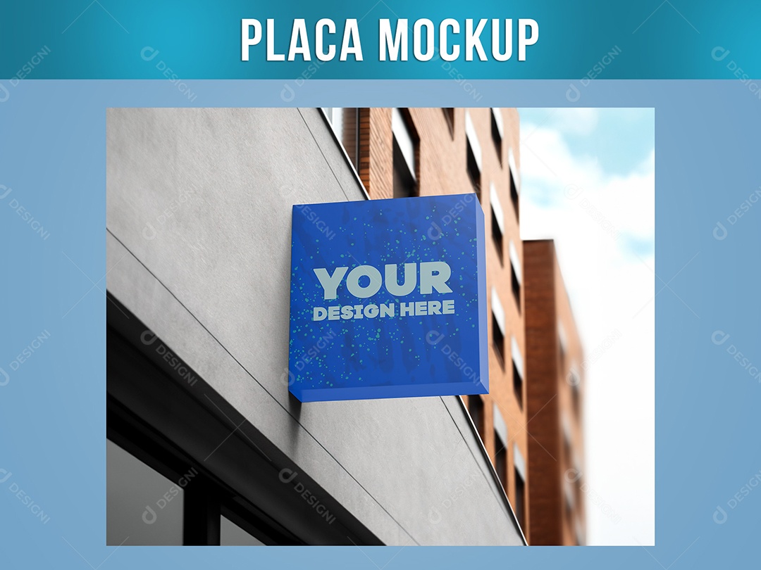 Placa de Loja Mockup Publicitária Divulgação Informação Anúncio PSD Editável