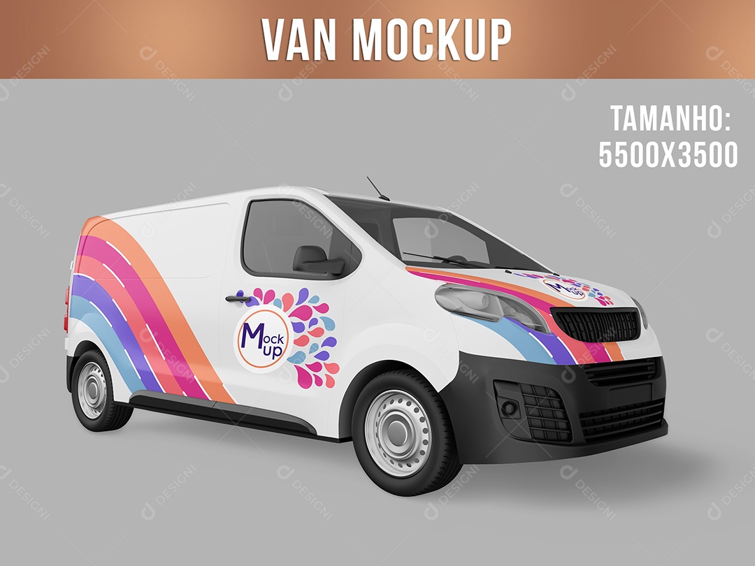 Van Mockup Delivery Entrega Veículo PSD Editável