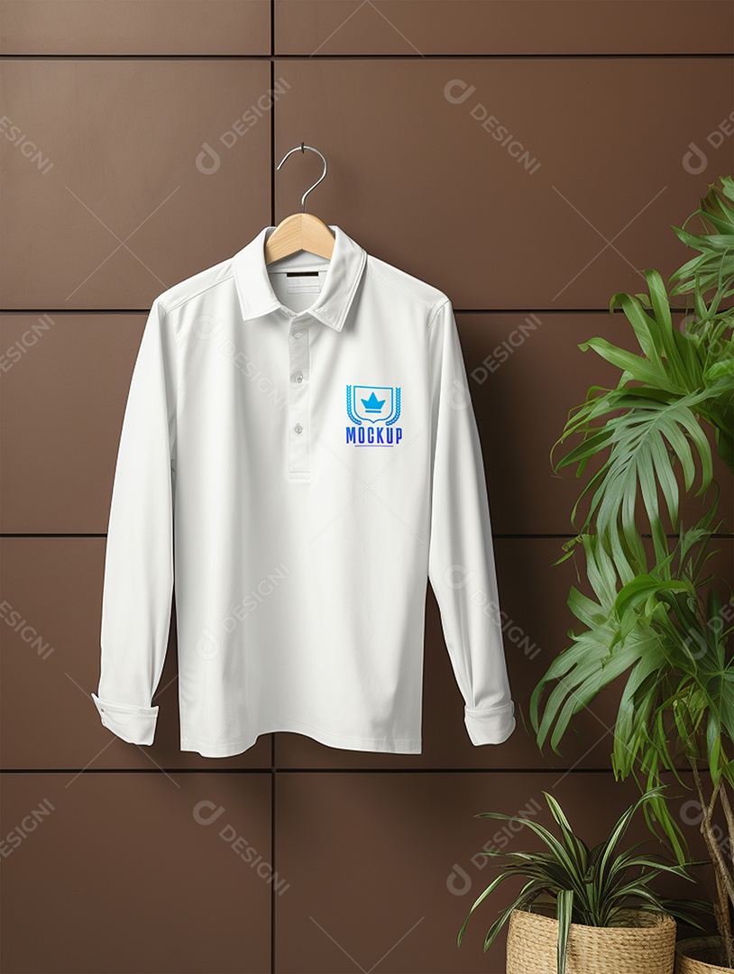 Mockup De Camiseta Manga Comprida No Cabide PSD Editável
