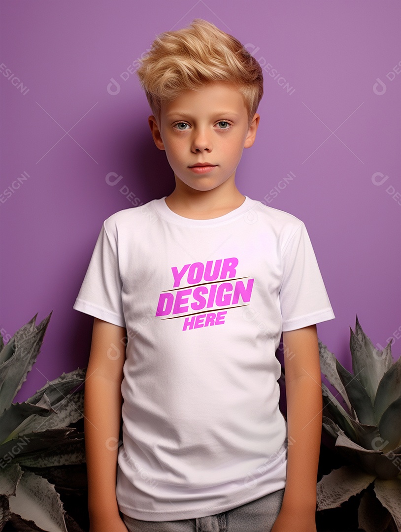 Mockup de Camiseta Branca Infantil PSD Editável