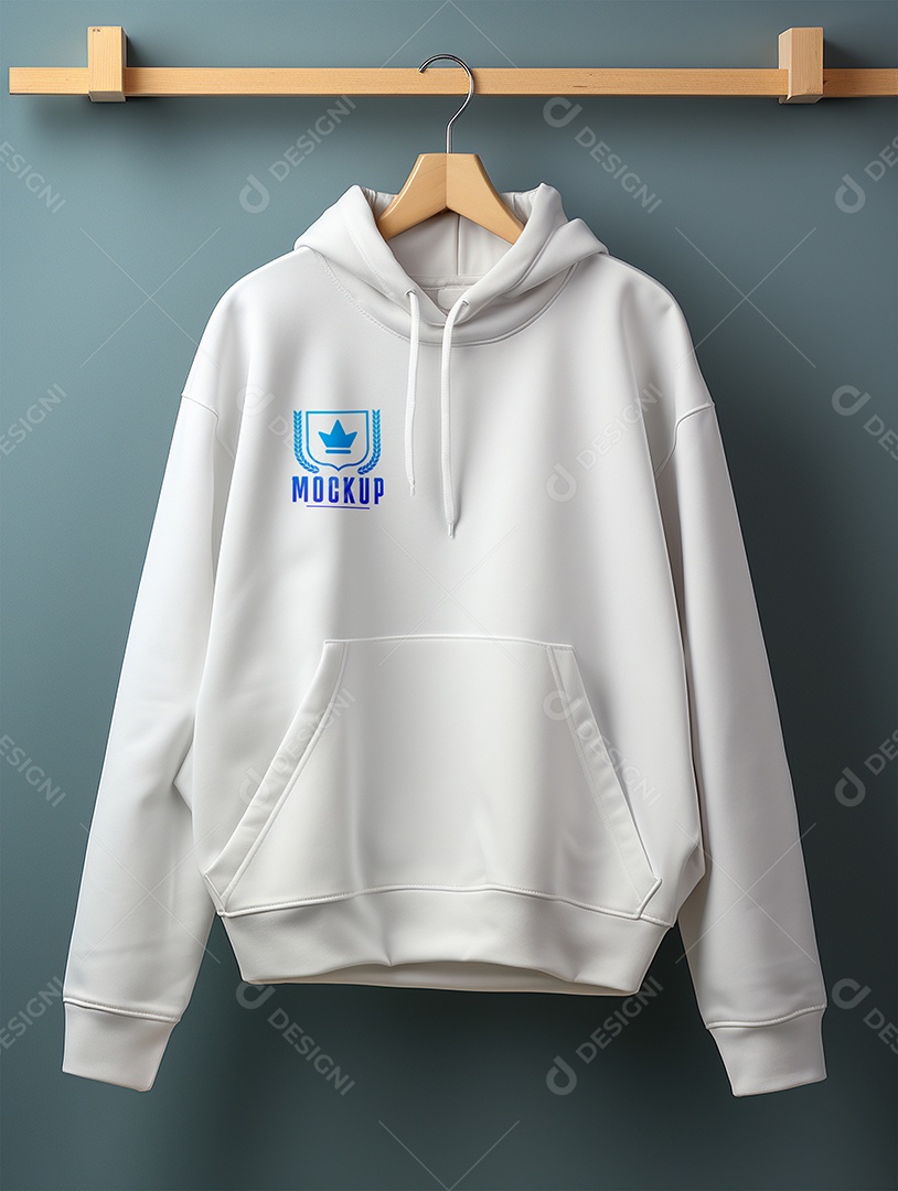 Mockup Moleton frio camiseta Branca blusa Para Composição PSD Editável