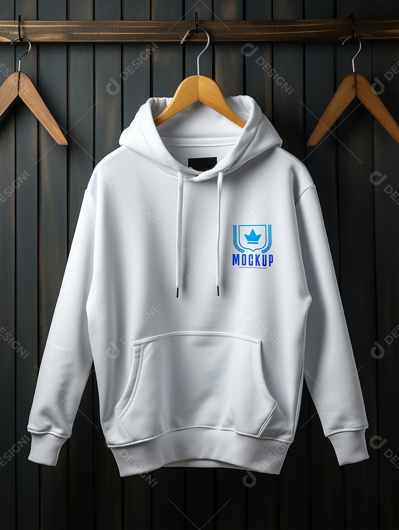 Mockup Moleton frio camiseta Branca blusa Para Composição PSD Editável
