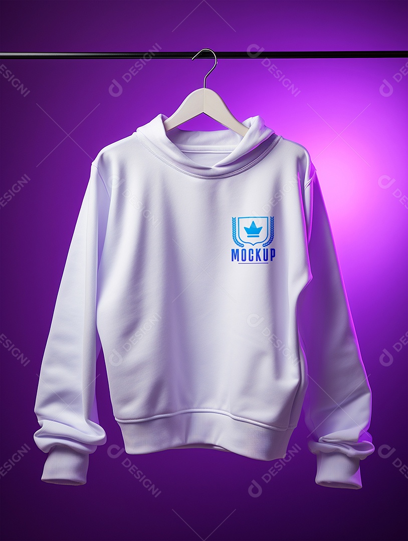 Mockup Moleton frio camiseta Branca blusa Para Composição PSD Editável