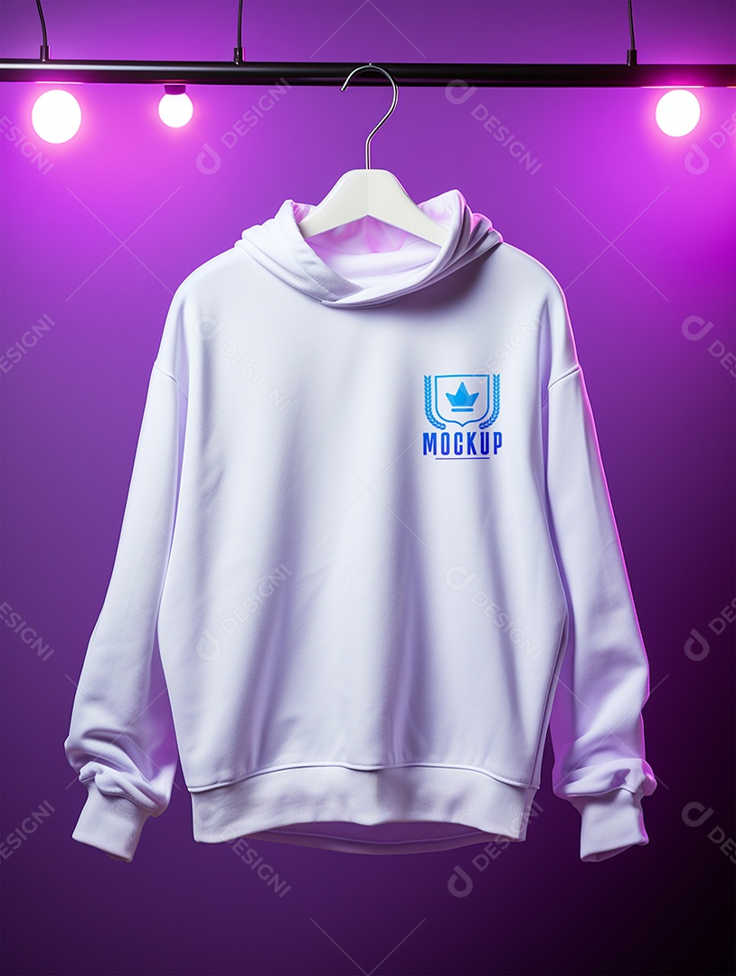 Mockup Moleton frio camiseta Branca blusa Para Composição PSD Editável