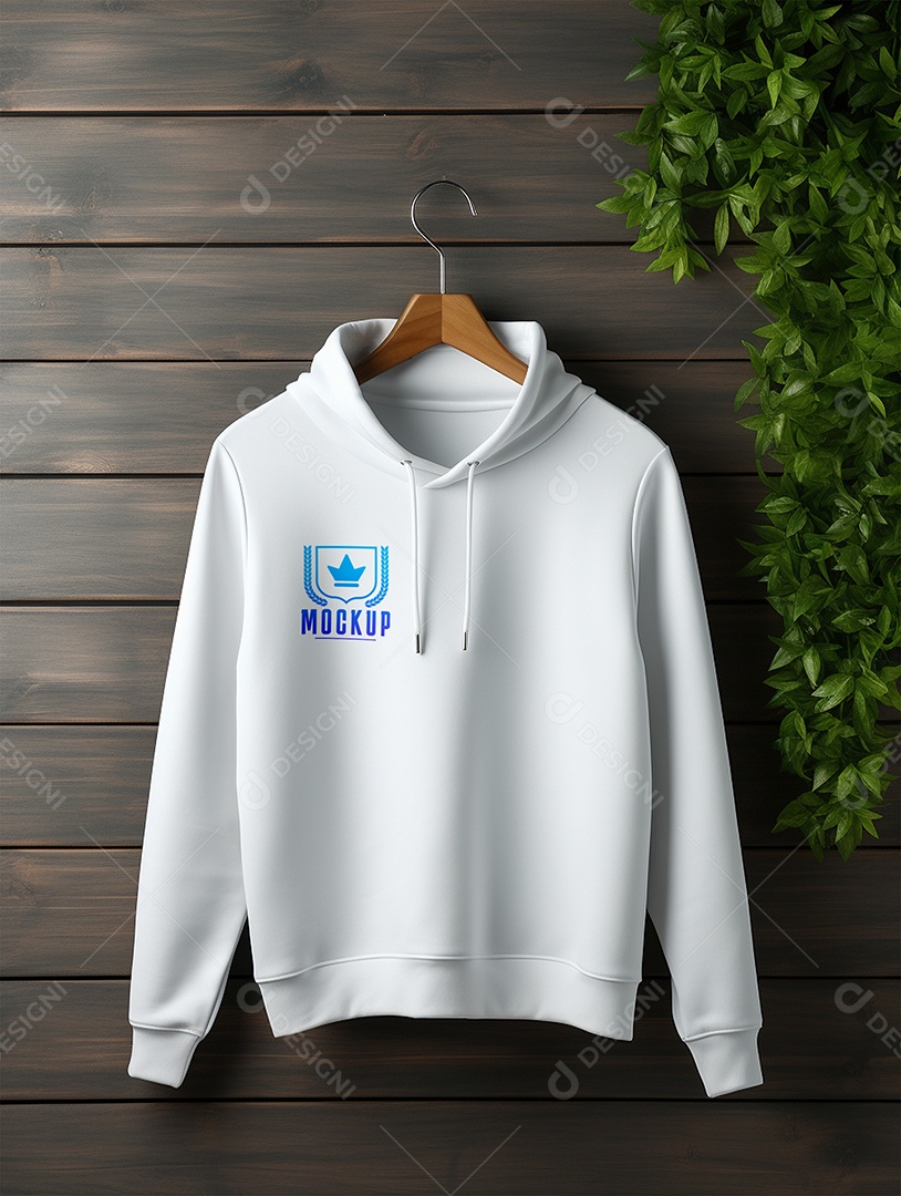 Mockup Moleton frio camiseta Branca blusa Para Composição PSD Editável