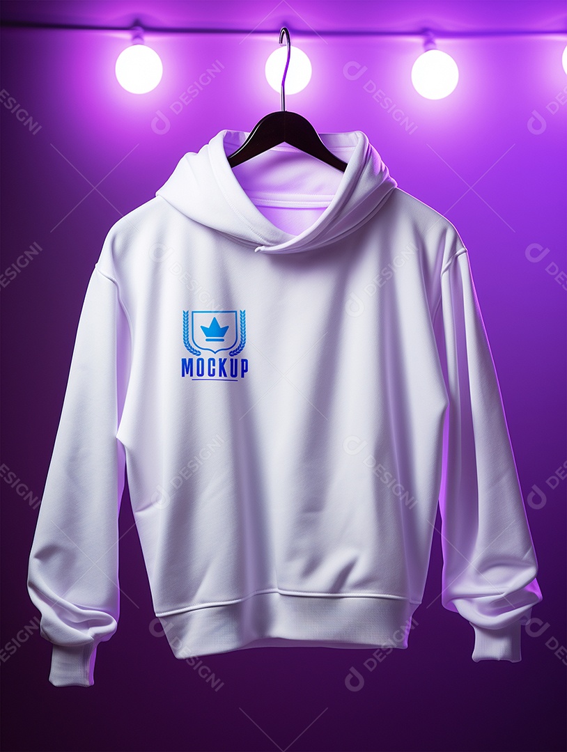 Mockup Moleton frio camiseta Branca blusa Para Composição PSD Editável