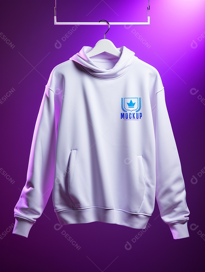 Mockup Moleton frio camiseta Branca blusa Para Composição PSD Editável