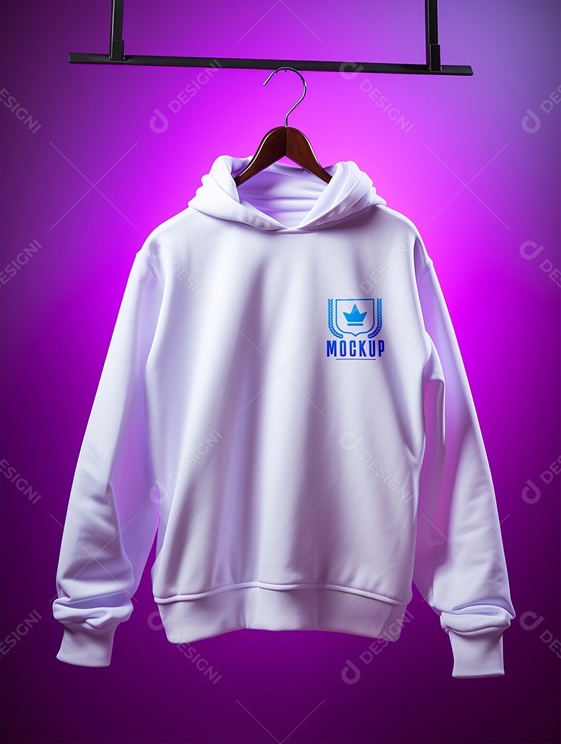 Mockup Moleton frio camiseta Branca blusa Para Composição PSD Editável