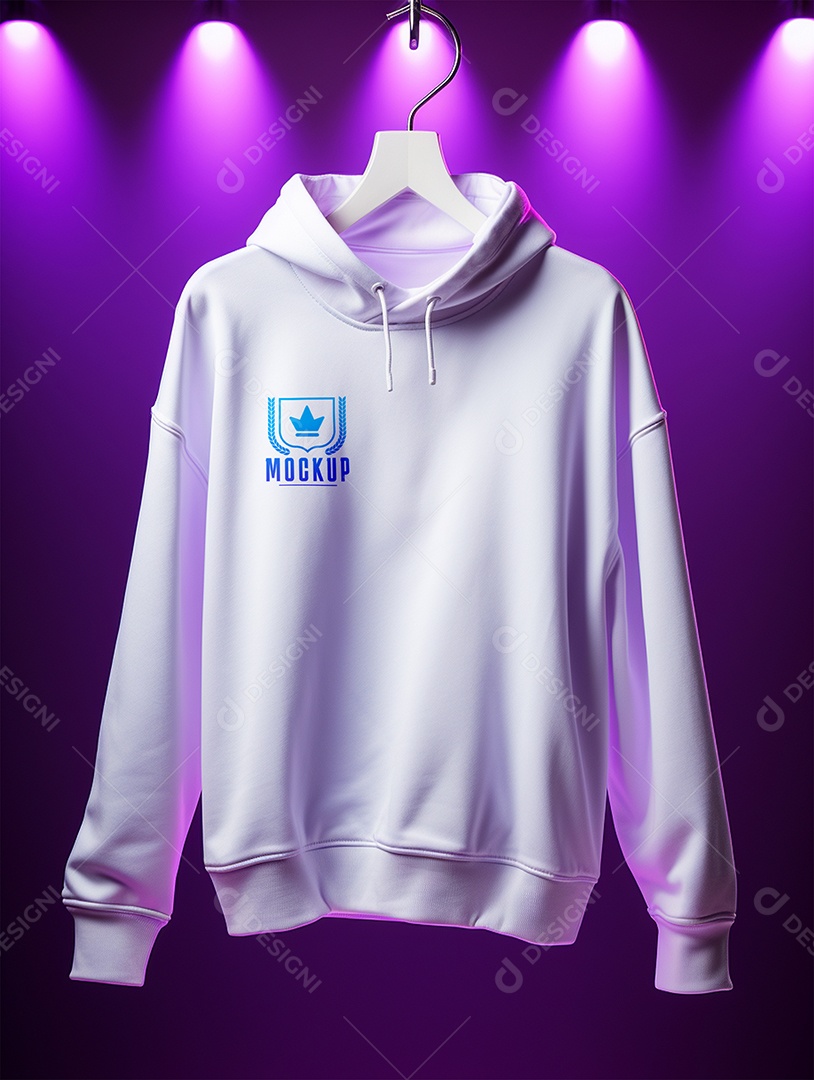 Mockup Moleton frio camiseta Branca blusa Para Composição PSD Editável