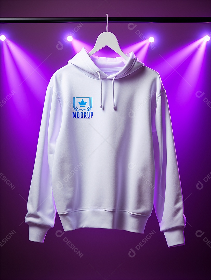 Mockup Moleton frio camiseta Branca blusa Para Composição PSD Editável