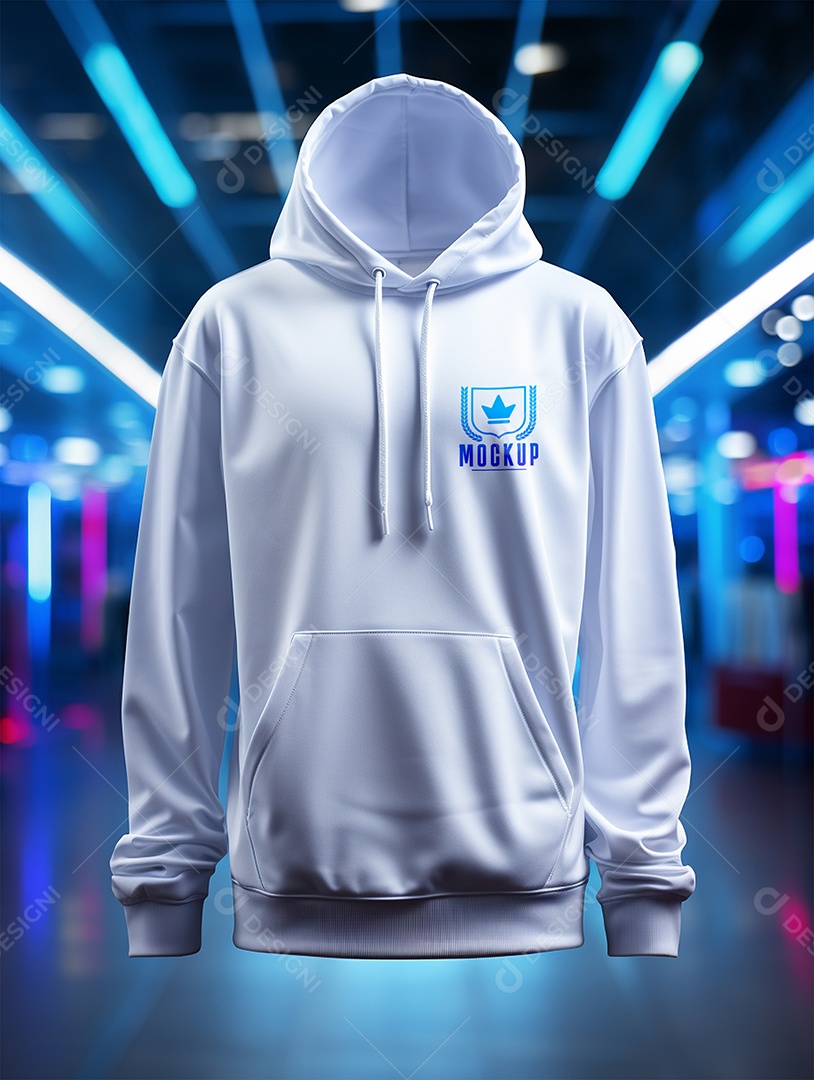 Mockup Moleton frio camiseta Branca blusa Para Composição PSD Editável