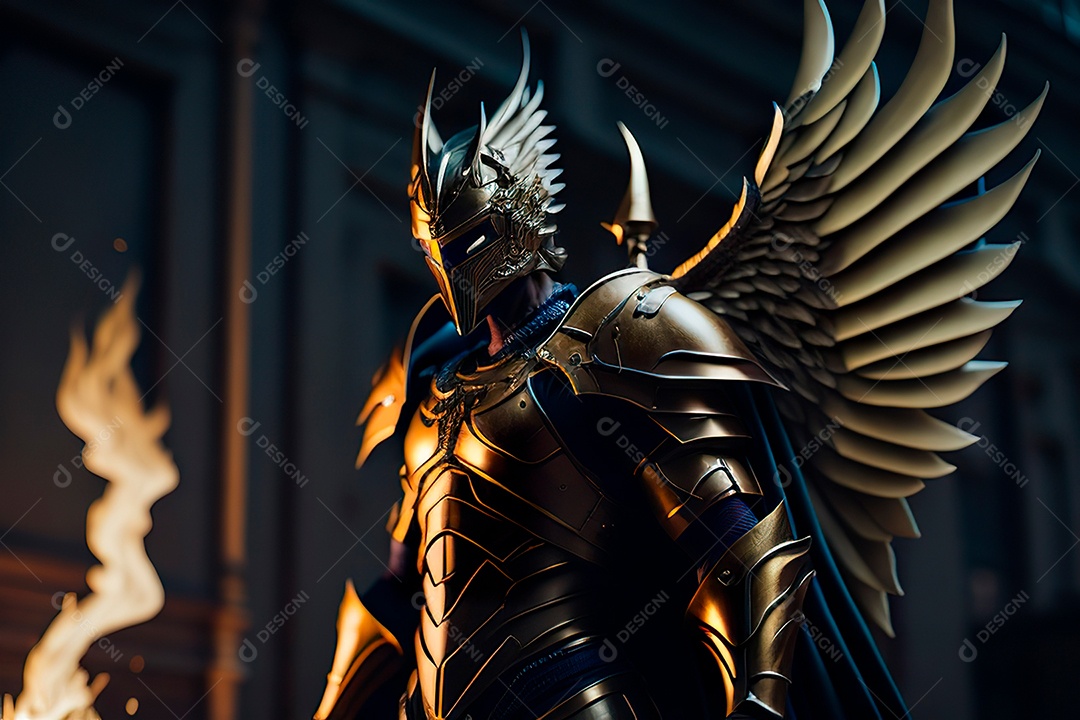 Angel_with_armor_in_the_city_in_flames_generative_ai (95).