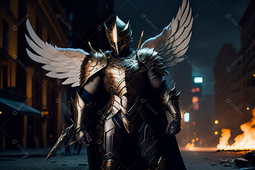 Angel_with_armor_in_the_city_in_flames_generative_ai (589).