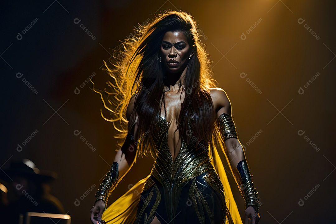 Cantor fazendo show no palco.