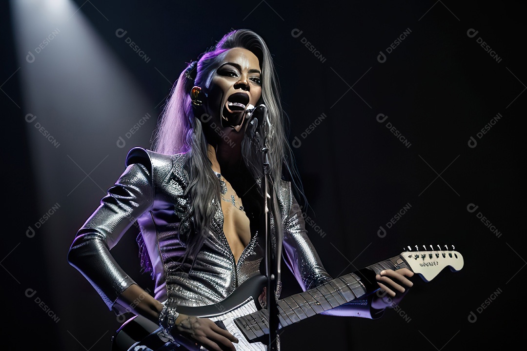 Cantor fazendo show no palco.