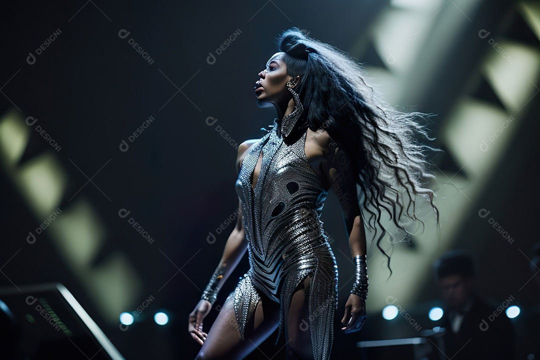 Cantor fazendo show no palco.