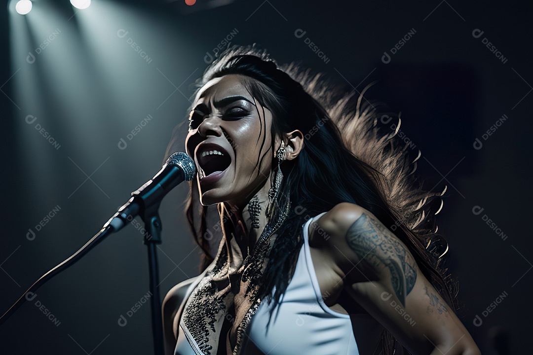 Cantor fazendo show no palco.