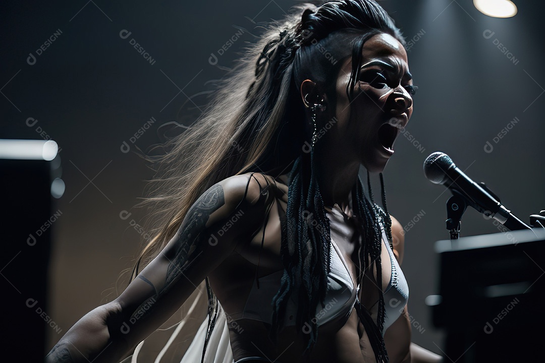 Cantor fazendo show no palco.