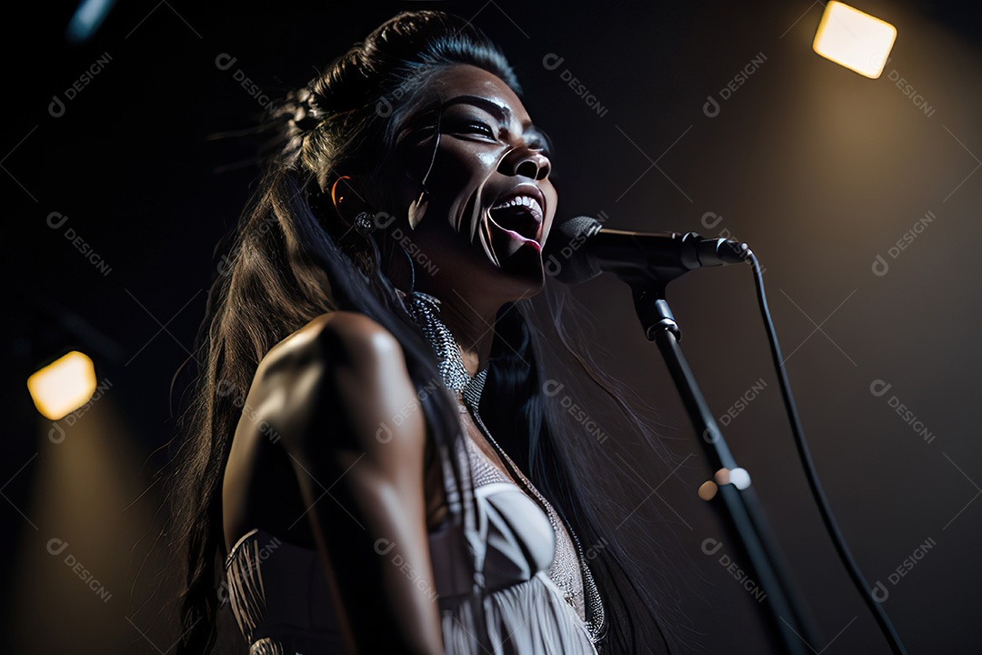 Cantor fazendo show no palco.