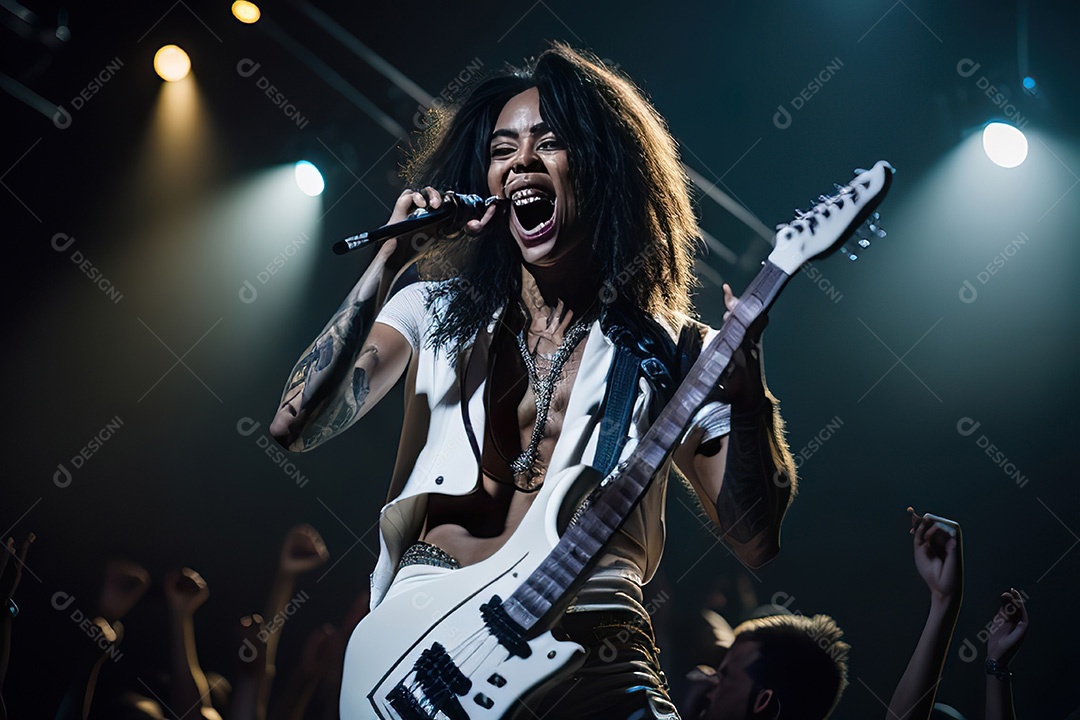 Cantor fazendo show no palco.