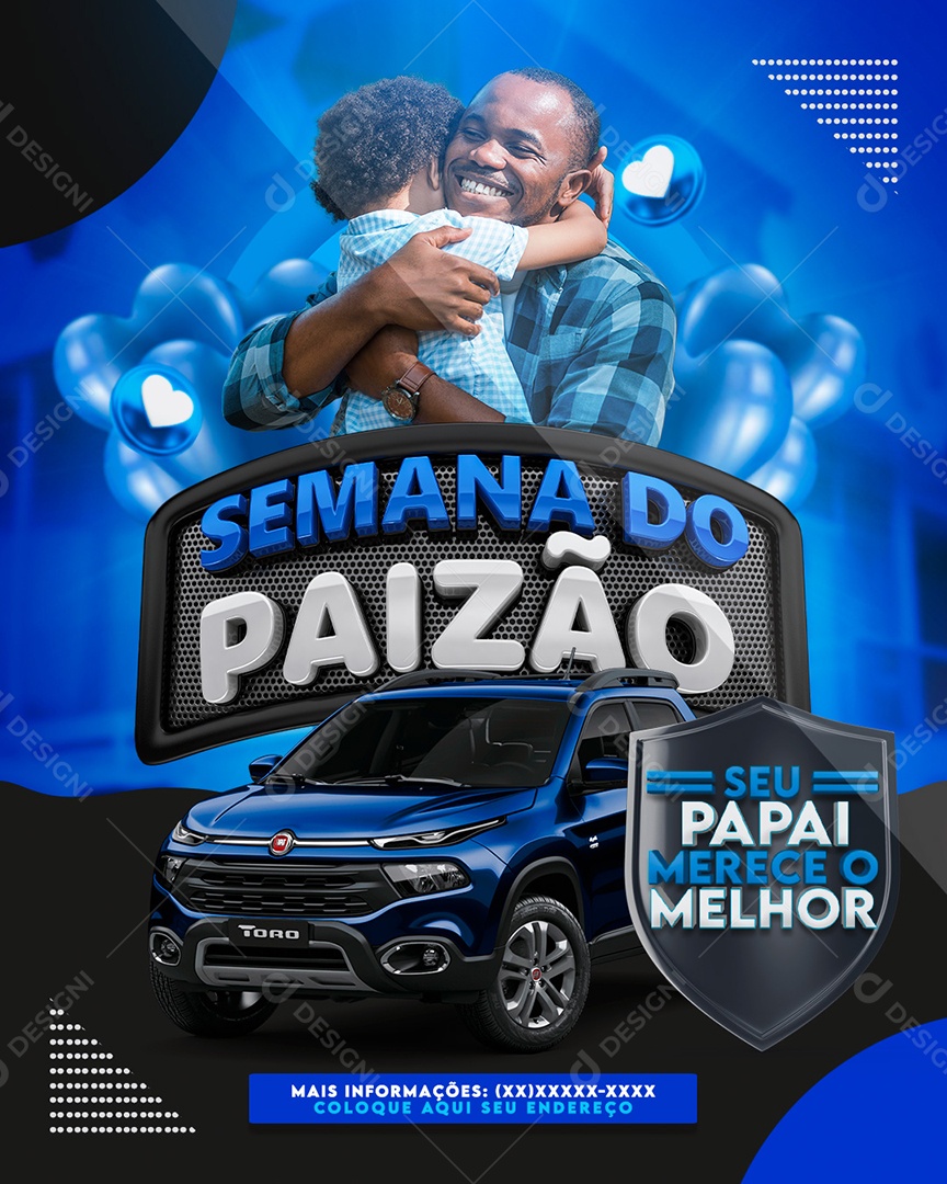 Semana Do Paizão Selo 3D para Composição PSD