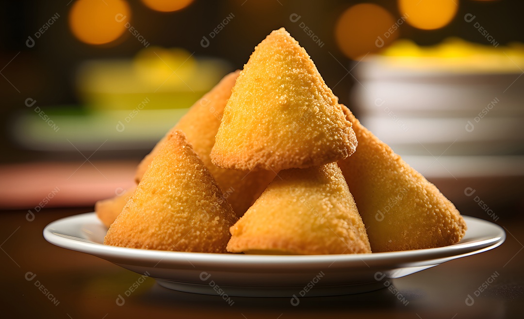 Tigela com deliciosas coxinhas