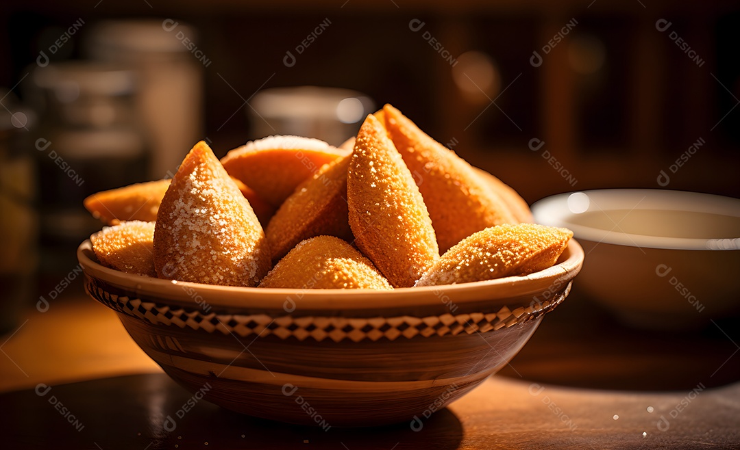 Tigela com deliciosos rissoles