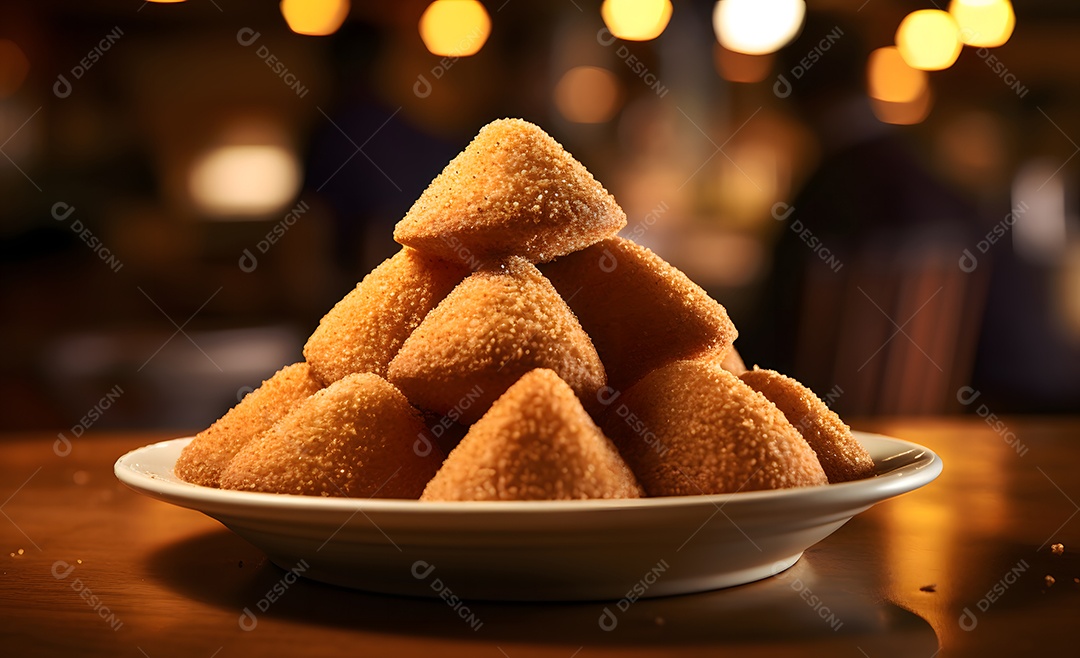 Tigela com delicioso rissoles fritos