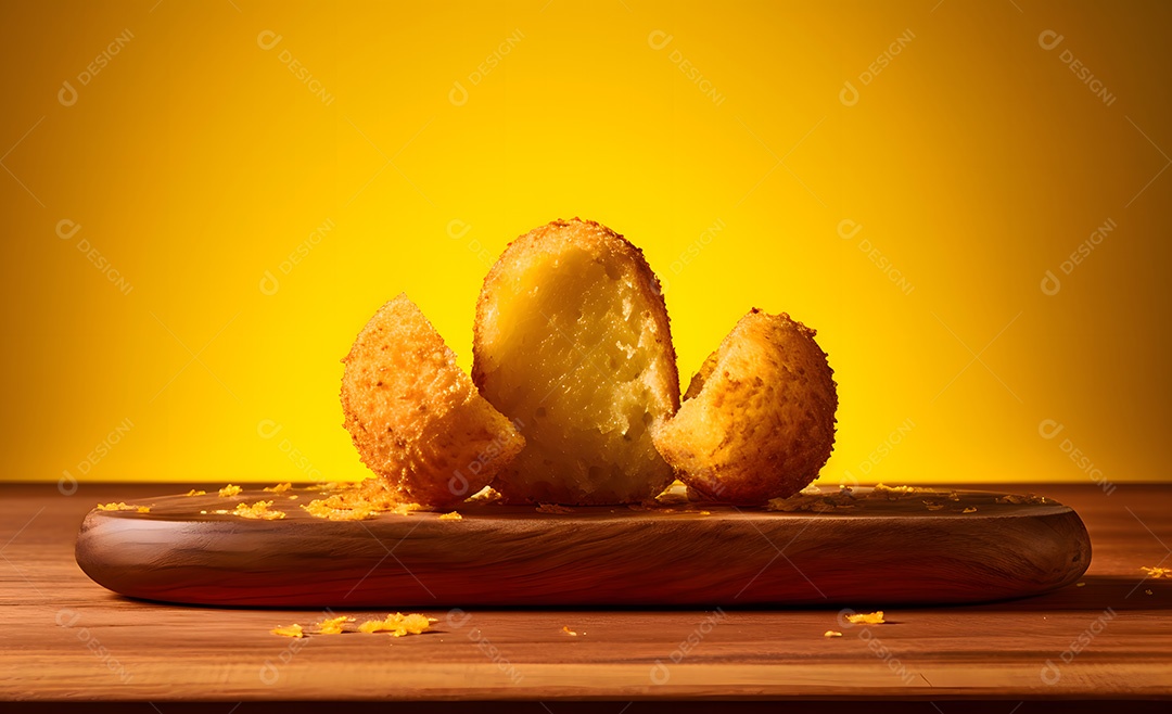 Coxinha fritas sobre fundo desfocado