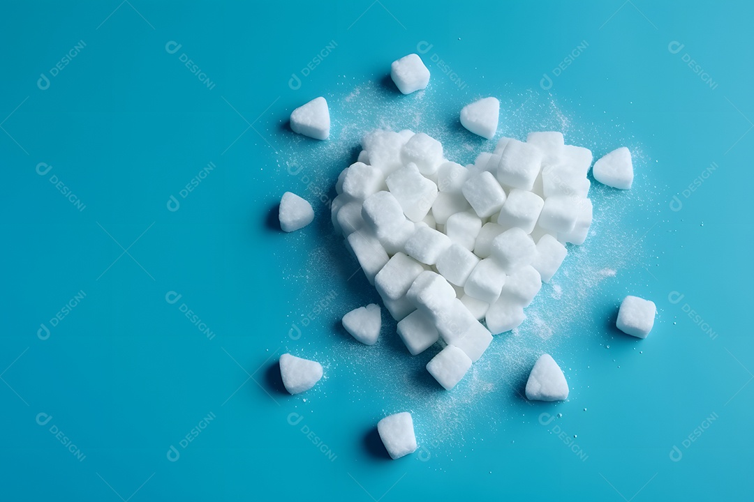 Cubos de açúcar pare representar doença diabetes