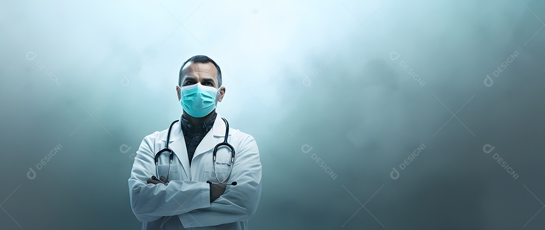 Retrato médico endocrinologista de jaleco branco