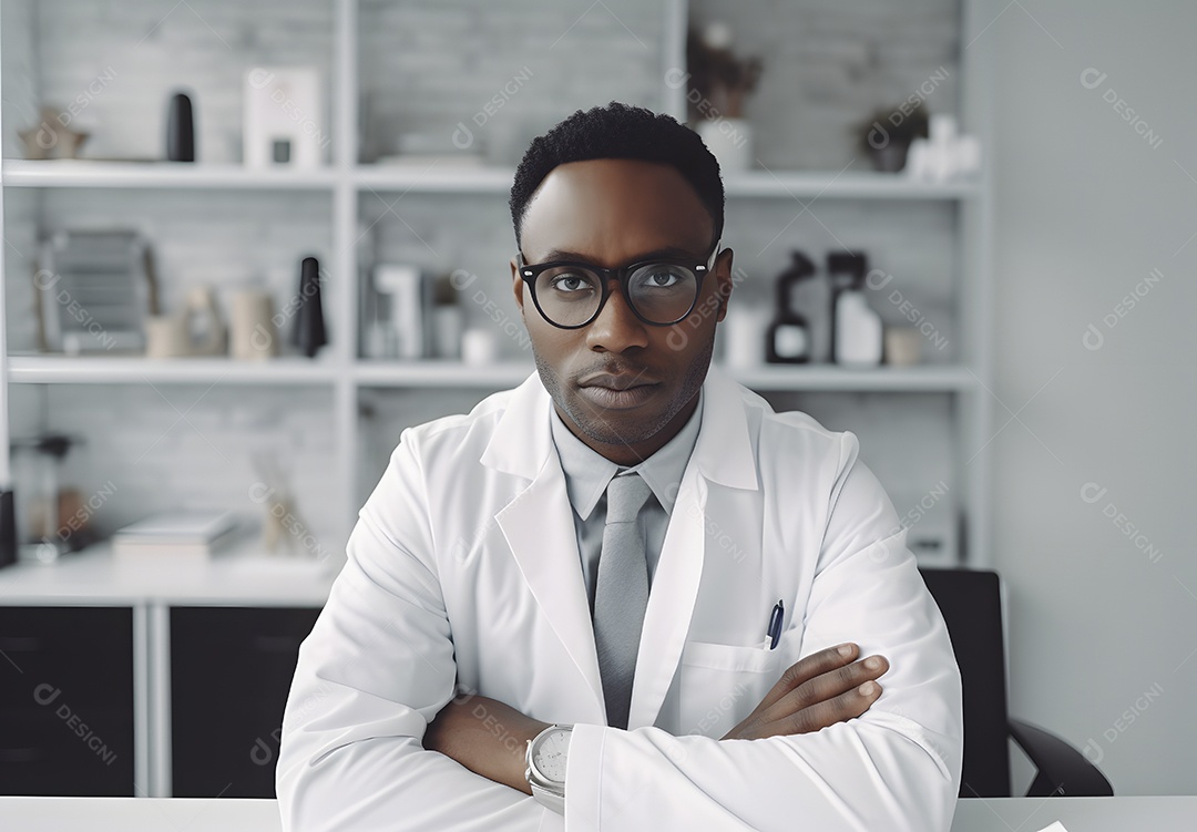 Retrato médico endocrinologista de jaleco branco