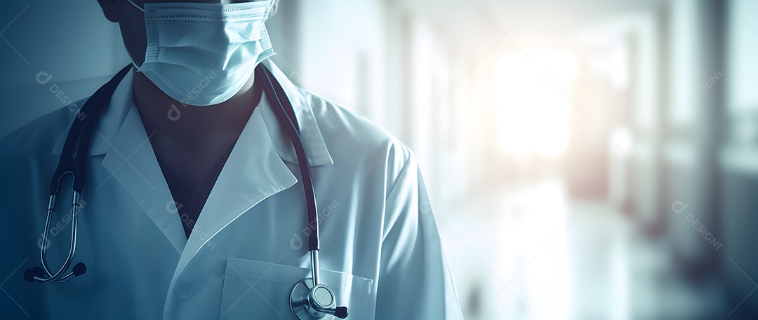 Retrato médica endocrinologista de jaleco branco