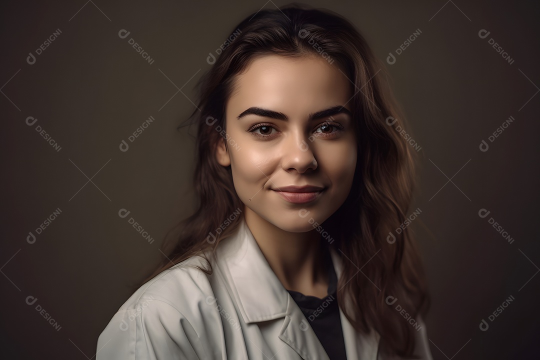 Retrato médica endocrinologista de jaleco branco