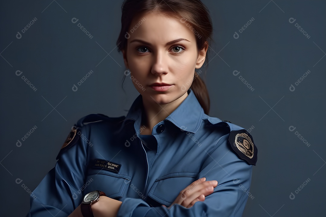 Mulher com uniforme policial