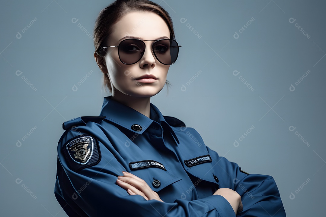 Mulher com uniforme policial