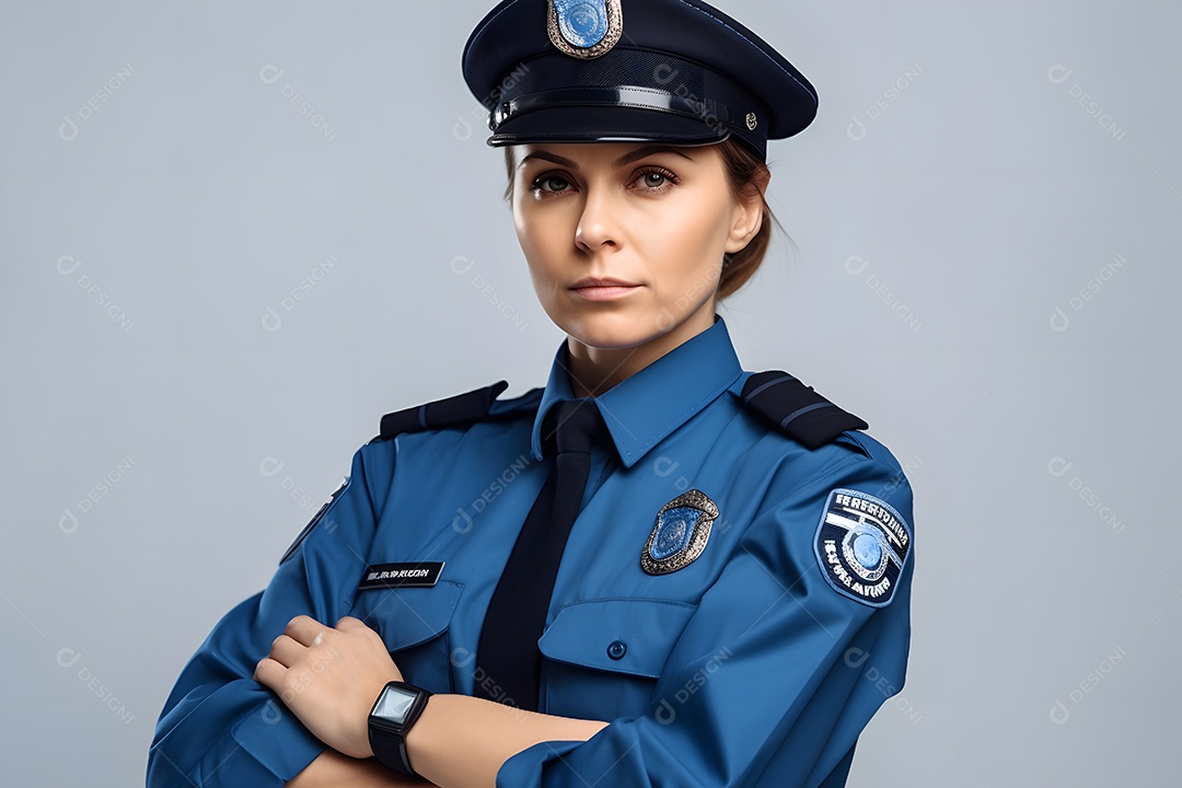 Mulher com uniforme policial
