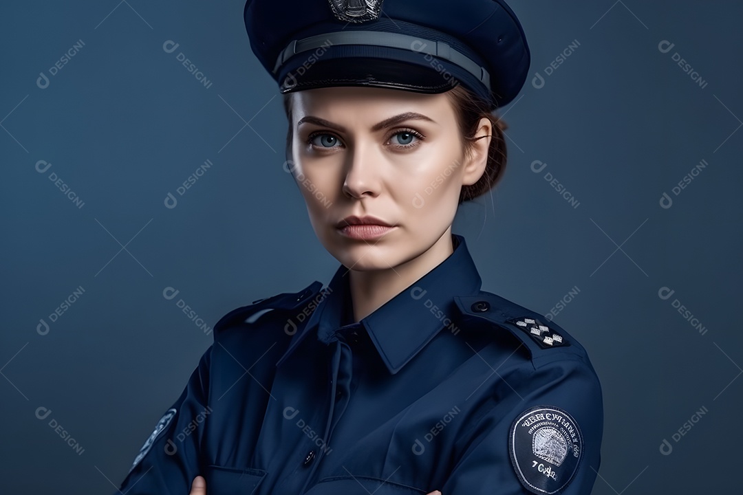 Mulher com uniforme policial