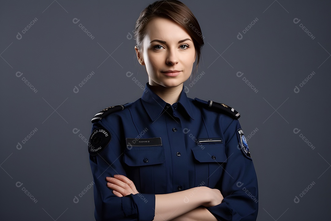 Mulher com uniforme policial